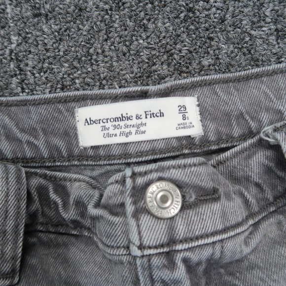Abercrombie Fitch Jeans Womens 29 Gray 90s Straight Ultra High Rise 8s - Picture 3 of 9